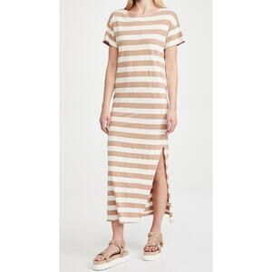 NWT Amo Dune Stripe T-Shirt Dress MSRP $168 | Tan/Cream | Size XS